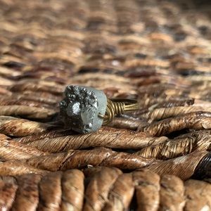 Bourbon and Boweties Gray Druzy Ring